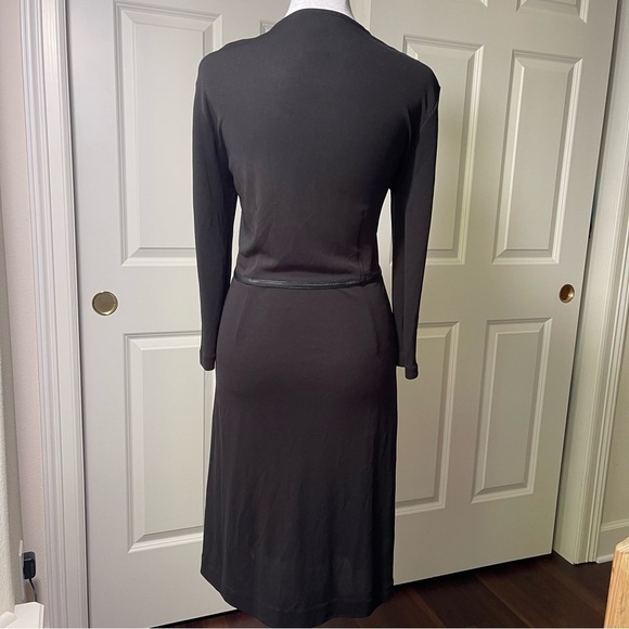 Jones New York Wrap Dress with Leather Trim Waist - Picture 3 of 12